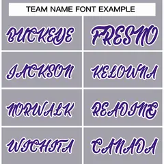Gray Purple-White Classic Varsity Full-Snap Letterman Jacket 3