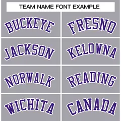 Gray Purple-White Classic Varsity Full-Snap Letterman Jacket 3