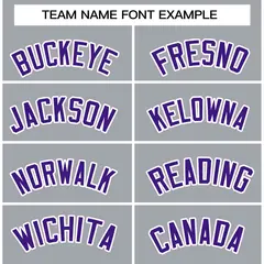 Gray Purple-White Classic Varsity Full-Snap Letterman Jacket 3
