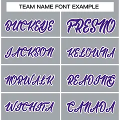 Gray Purple-White Classic Varsity Full-Snap Letterman Jacket 3