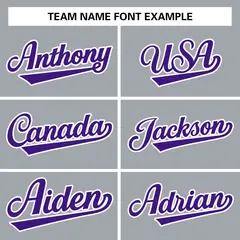 Gray Purple-White Classic Varsity Full-Snap Letterman Jacket 3