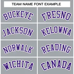 Gray Purple-White Classic Varsity Full-Snap Letterman Jacket 3