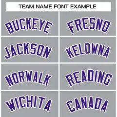 Gray Purple-White Classic Varsity Full-Snap Letterman Jacket 5