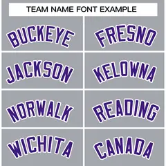 Gray Purple-White Classic Varsity Full-Snap Letterman Jacket 5
