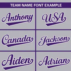 Gray Purple-White Color Block Authentic Baseball Jersey 3