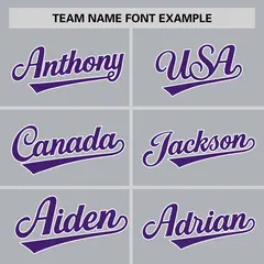 Gray Purple-White Color Block Authentic Baseball Jersey 3