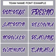 Gray Purple-White Raglan Varsity Full-Snap Letterman Jacket 3