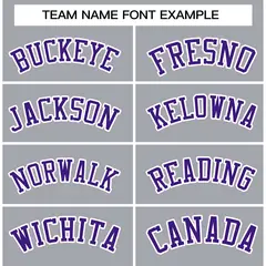 Gray Purple-White Raglan Varsity Full-Snap Letterman Jacket 5