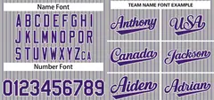 Gray Purple-White Stripe Authentic Fashion Baseball Jersey 3