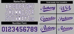 Gray Purple-White Stripe Raglan Baseball Jersey 3