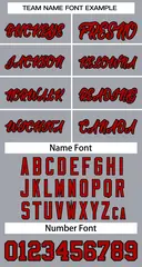 Gray Red-Black Classic Basketball Jersey 3