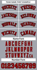 Gray Red-Black Classic Basketball Jersey 3