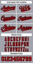 Gray Red-Black Classic Basketball Jersey 3