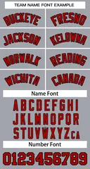Gray Red-Black Classic Basketball Jersey 3