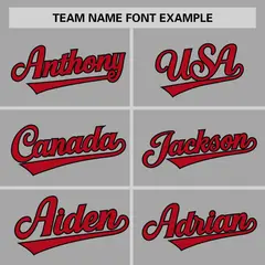 Gray Red-Black Raglan Sleeves Authentic Baseball Jersey 3