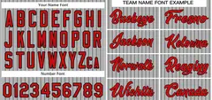 Gray Red-Black Stripe Fashion Baseball Jersey 3