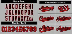 Gray Red-Black Stripe Raglan Sleeves Baseball Jersey 3
