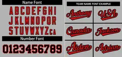 Gray Red-Black Stripe Raglan Sleeves Baseball Jersey 3