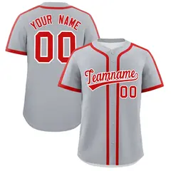 Gray Red Classic Authentic Baseball Jersey 1