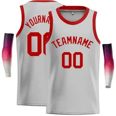 Gray Red Classic Casual Basketball Jersey