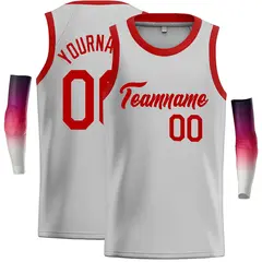 Gray Red Classic Casual Basketball Jersey