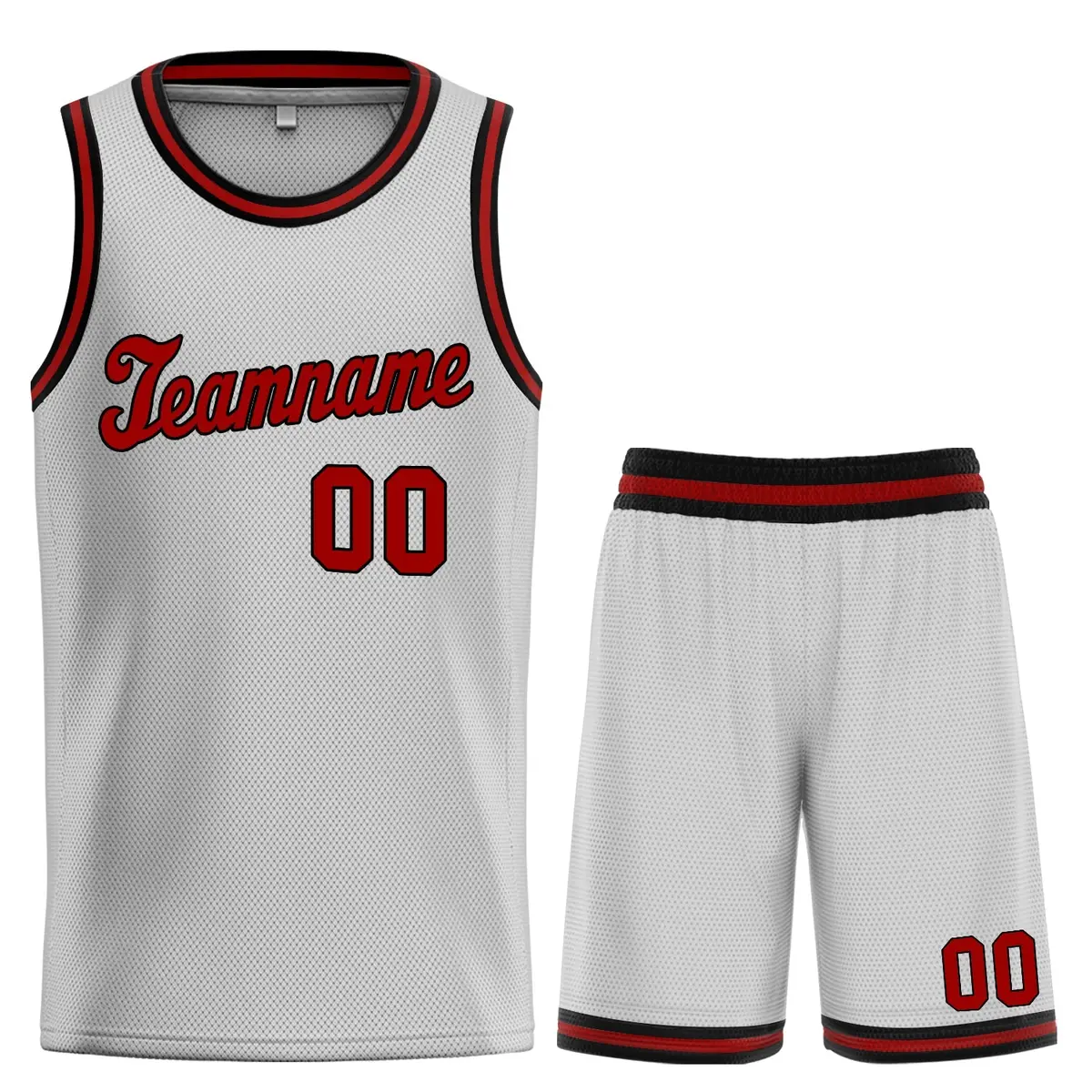 Gray Red Classic Sets Sports Basketball Jersey