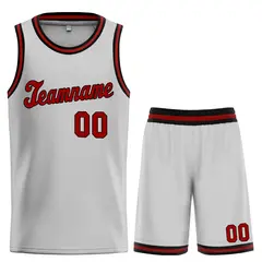 Gray Red Classic Sets Sports Basketball Jersey