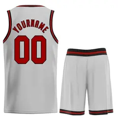 Gray Red Classic Sets Sports Basketball Jersey 2