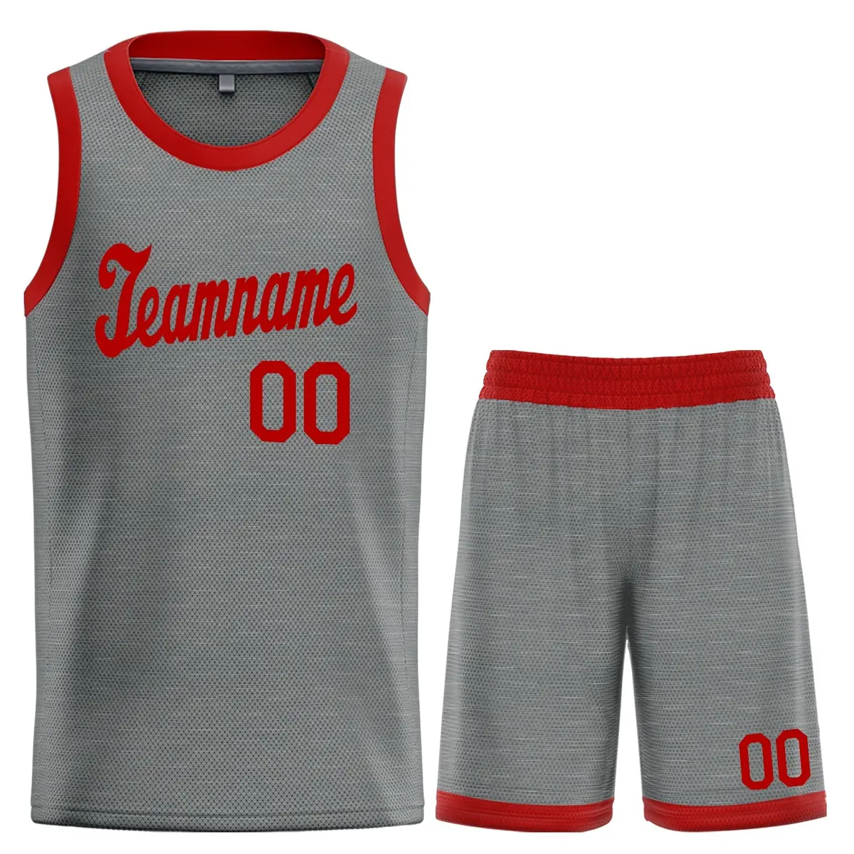 Gray Red Classic Sets Sports Basketball Jersey