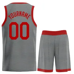 Gray Red Classic Sets Sports Basketball Jersey 2