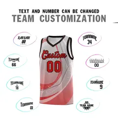 Gray Red Galaxy Graffiti Pattern Basketball Jersey 3