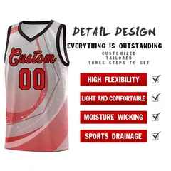 Gray Red Galaxy Graffiti Pattern Basketball Jersey 4