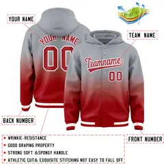 Gray Red Gradient Letterman Varsity Jacket Hoodie 4