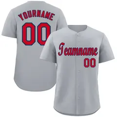 Gray Red-Navy Authentic Classic Baseball Jersey 1