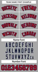 Gray Red-Navy Classic Striped Two-Button Softball Jersey 3