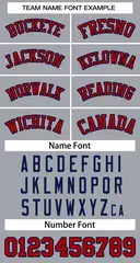 Gray Red-Navy Classic Team Basketball Jersey 3