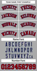 Gray Red-Navy Classic Team Basketball Jersey 3