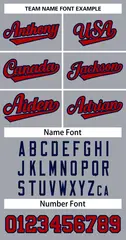 Gray Red-Navy Classic Team Basketball Jersey 3