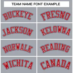 Gray Red-Navy Classic Varsity Full-Snap Letterman Jacket 5