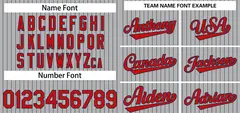 Gray Red-Navy Stripe Authentic Fashion Baseball Jersey 3