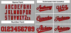 Gray Red-Navy Stripe Authentic Fashion Baseball Jersey 3