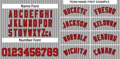 Gray Red-Navy Stripe Authentic Fashion Baseball Jersey 3