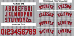 Gray Red-Navy Stripe Authentic Fashion Baseball Jersey 3