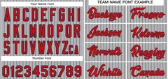 Gray Red-Navy Stripe Authentic Fashion Baseball Jersey 3