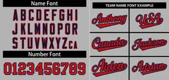 Gray Red-Navy Stripe Raglan Baseball Jersey 3