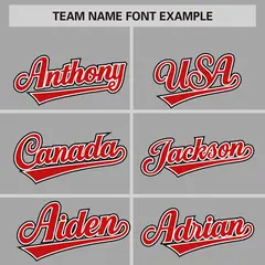 Gray Red Phonetic Rhythm Authentic Baseball Jersey 3
