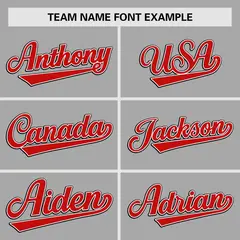 Gray Red Raglan Sleeve Authentic Baseball Jersey 3