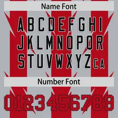 Gray Red Razr Stripe Graffiti Pattern Flag Football Jersey 4