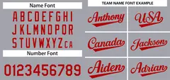 Gray Red Solid Classic Authentic Baseball Jersey 3