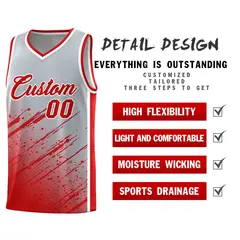 Gray Red Splash Basketball Kit for Team Play 2